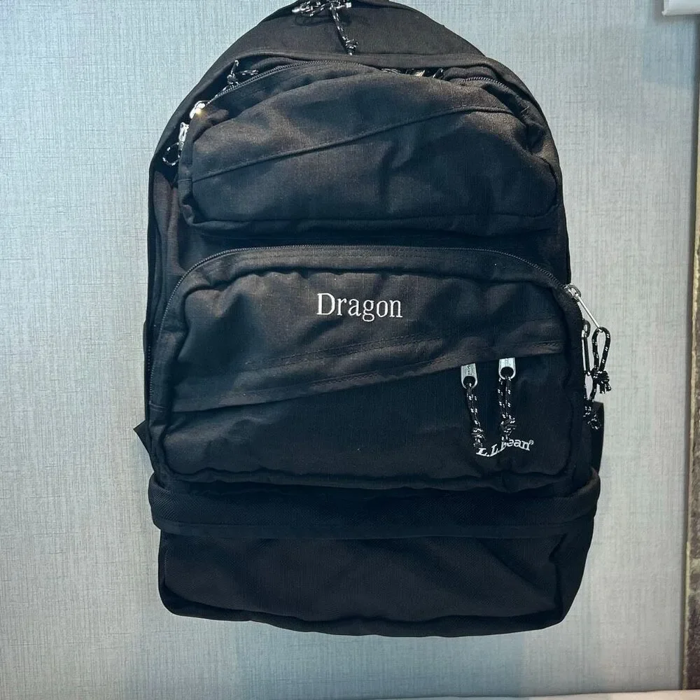 Vtg L.L. Bean Backpack Black 